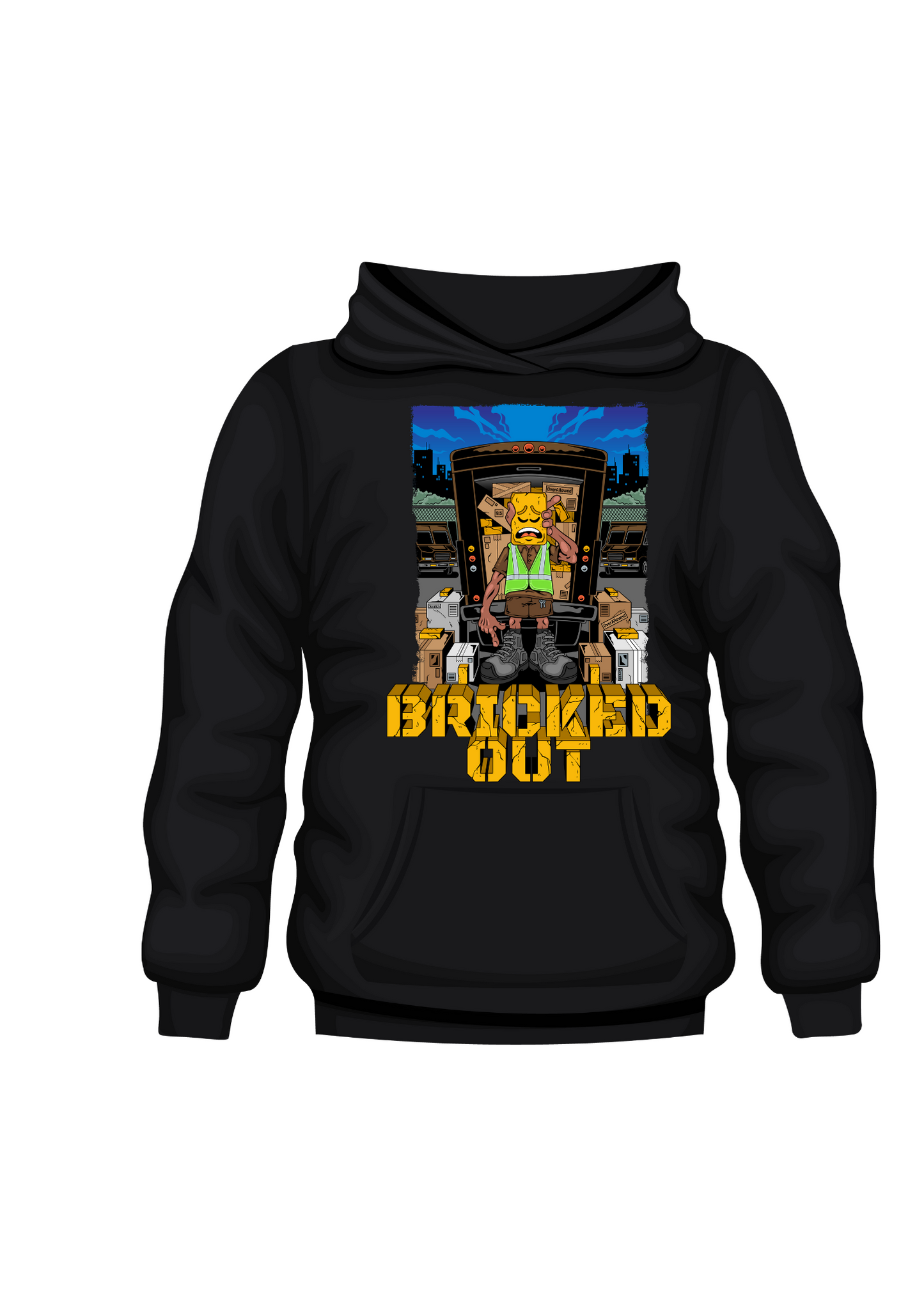 BRICKED OUT BLACK HOODIE