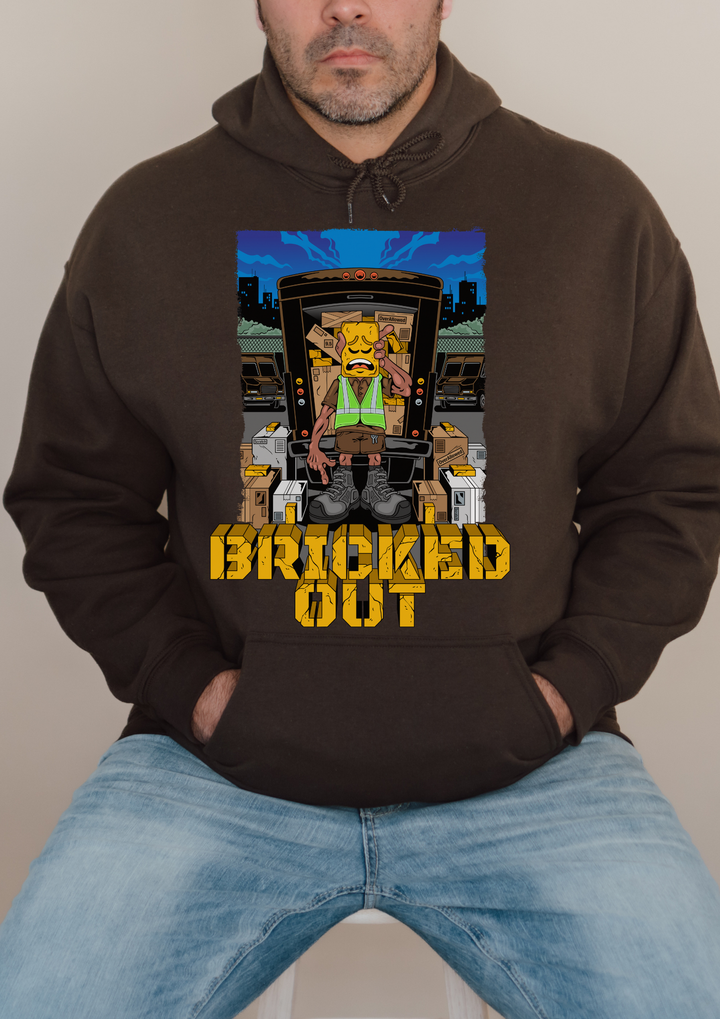 BRICKED OUT BROWN HOODIE
