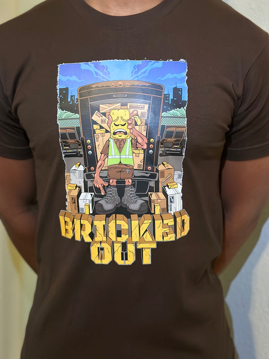 BRICKED OUT BROWN SHORT SLEEVE T-SHIRT